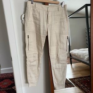 Cream Linen Vince joggers sz 0